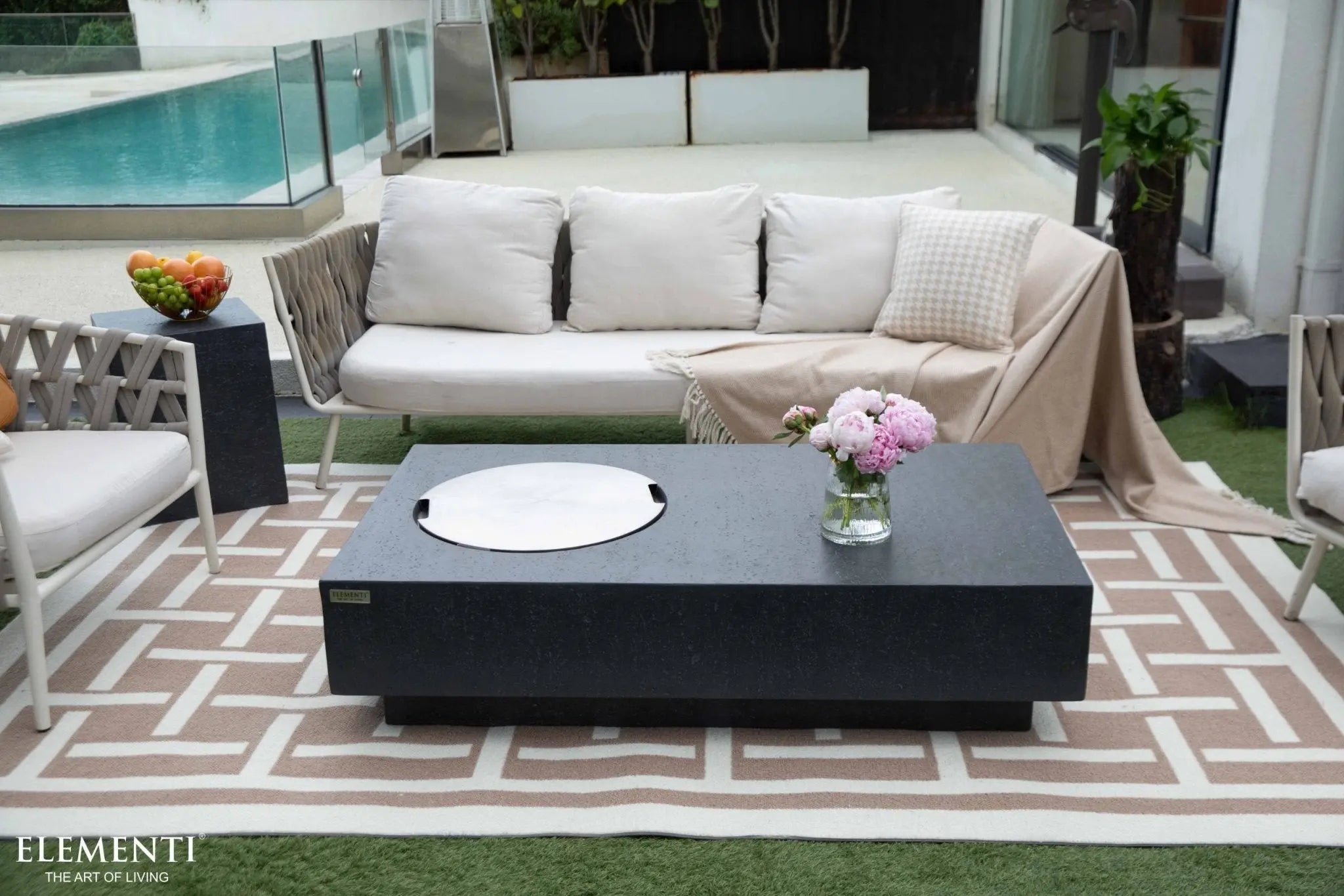 Metropolis 56” Concrete Fire Table - Backyard Pyre
