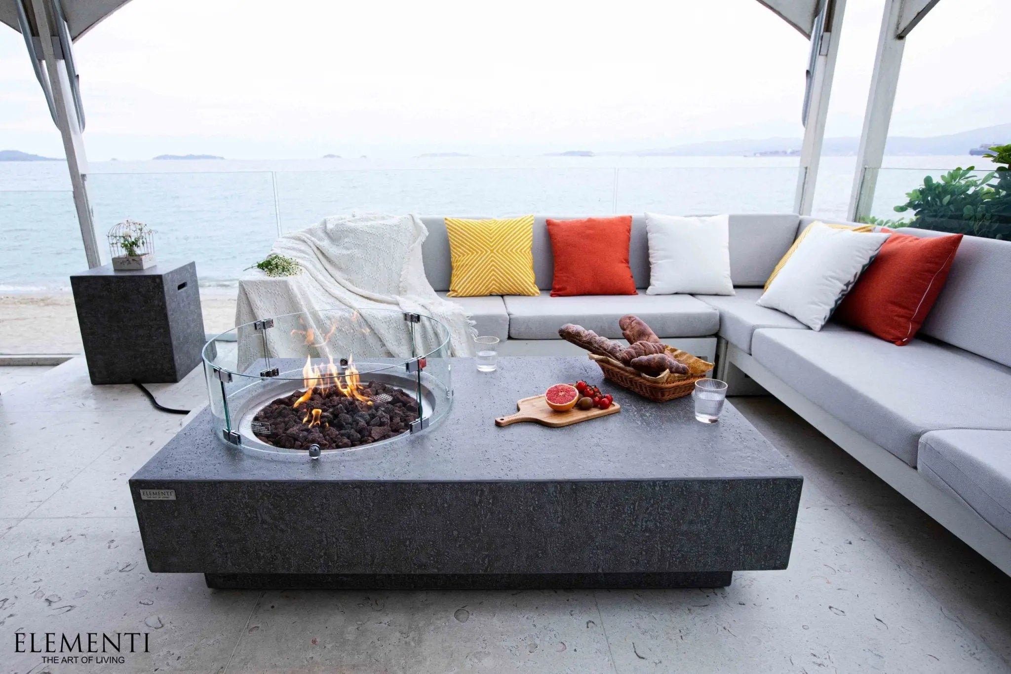 Metropolis 56” Concrete Fire Table - Backyard Pyre