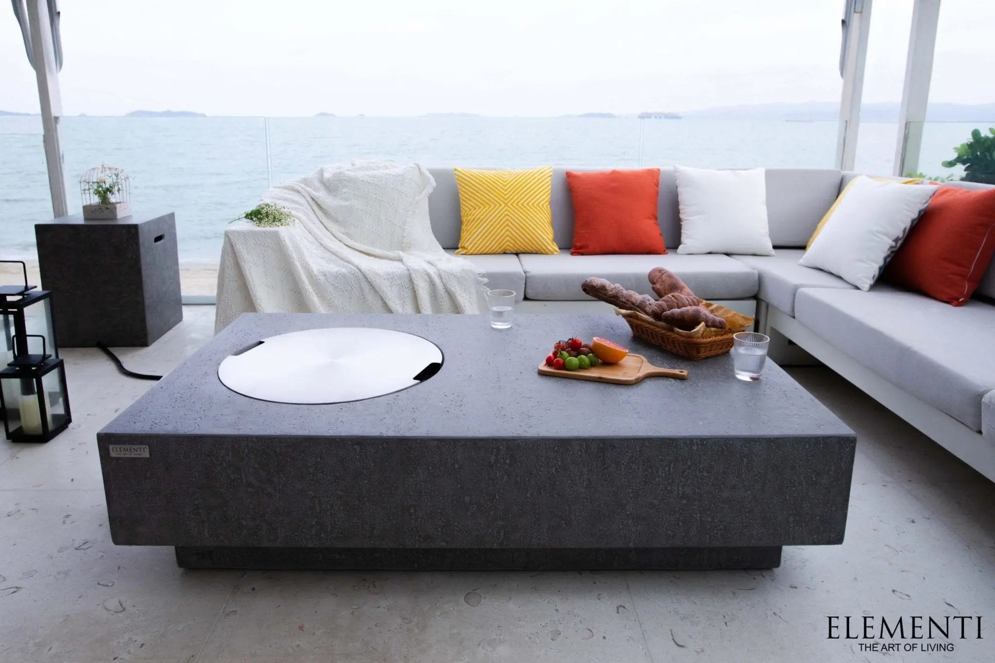 Metropolis 56” Concrete Fire Table - Backyard Pyre