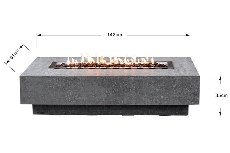 Hampton 56” Concrete Fire Table - Backyard Pyre