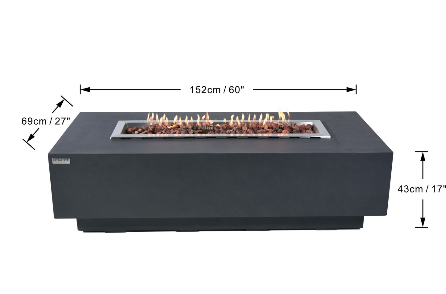 Granville 60” Concrete Fire Table - Backyard Pyre