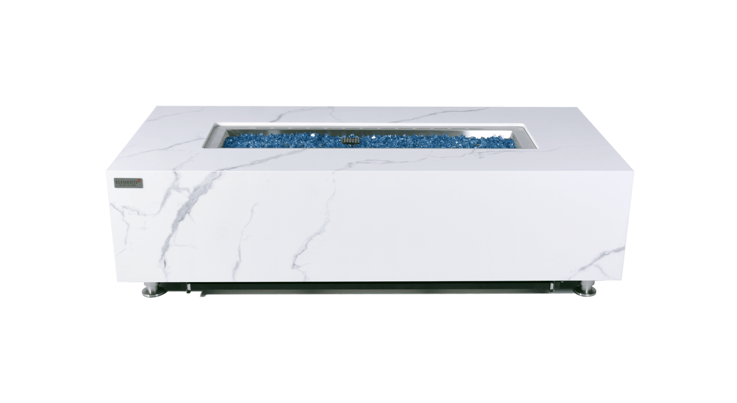 Luxury Carrara Fire Table | Modern Outdoor Fire Pit - Backyard Pyre