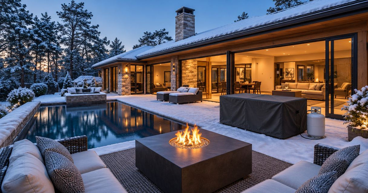 How do you store a propane fire table for winter?