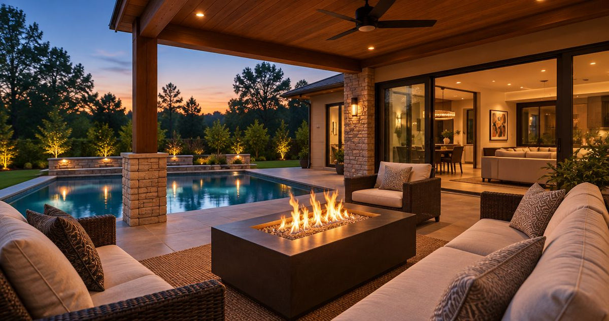 Can a propane fire table go under a covered patio?
