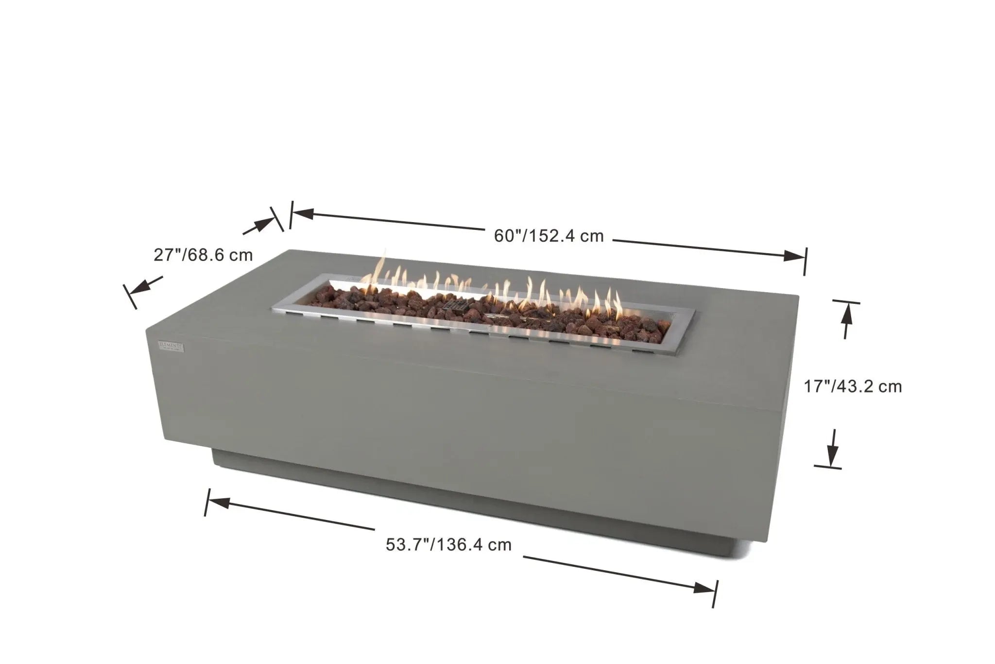 Granville 60” Concrete Fire Table - Backyard Pyre