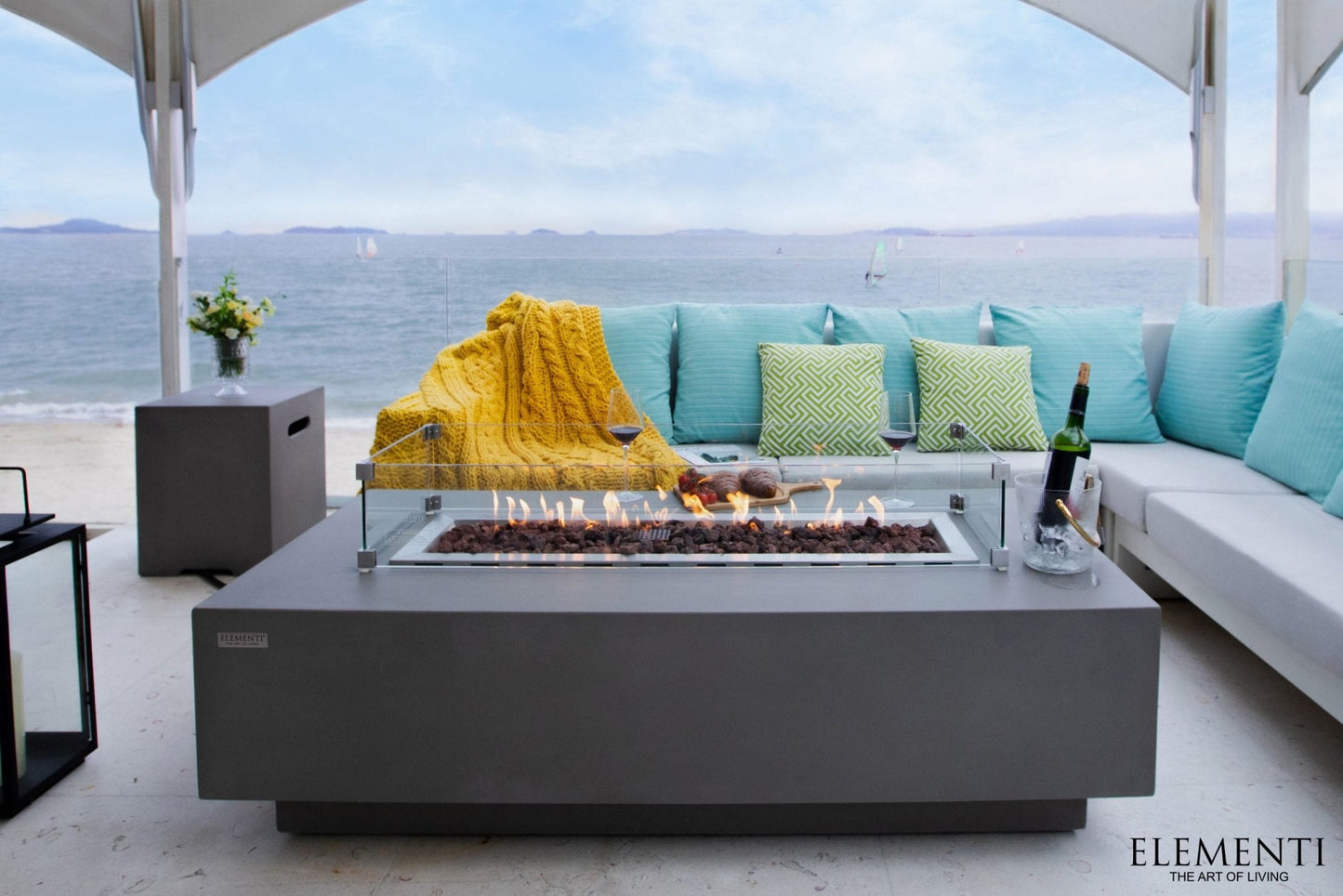 Granville 60” Concrete Fire Table - Backyard Pyre