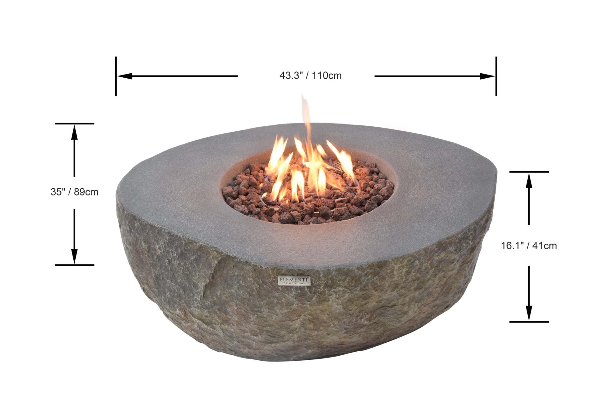 Boulder 43” Concrete Fire Table - Backyard Pyre