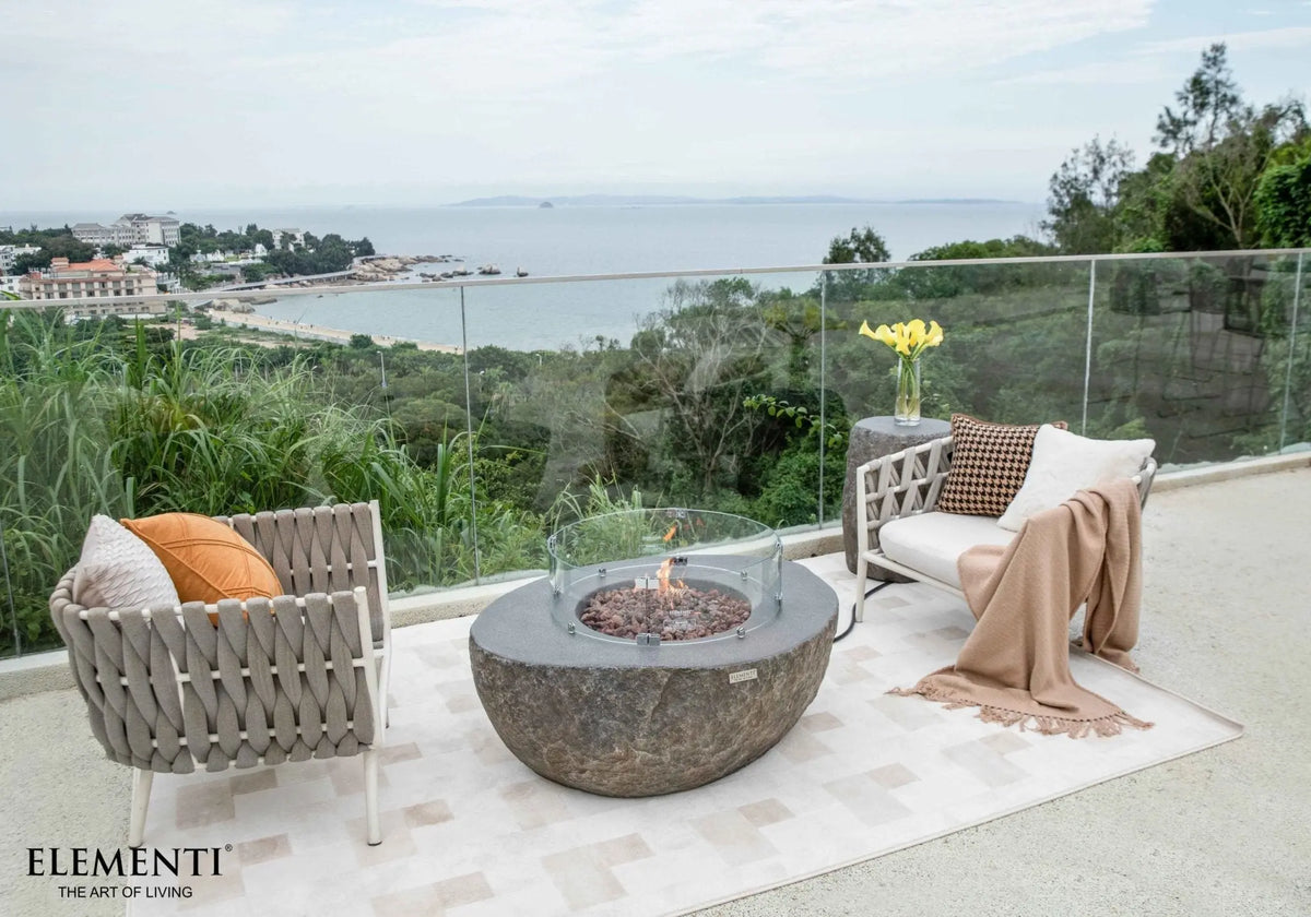 Boulder 43” Concrete Fire Table - Backyard Pyre