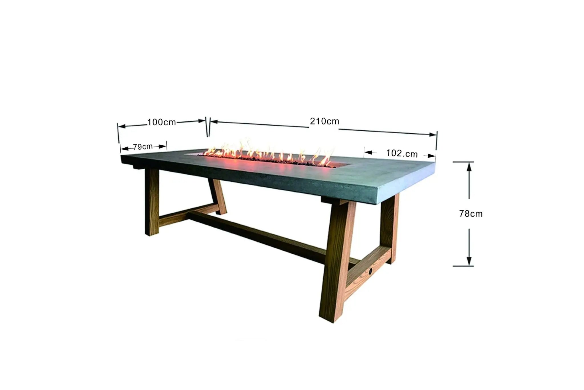 Sonoma 83” Concrete Fire / Dining Table - Backyard Pyre
