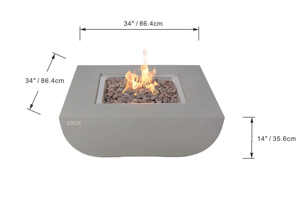 Westport 34” Concrete Fire Table - Backyard Pyre