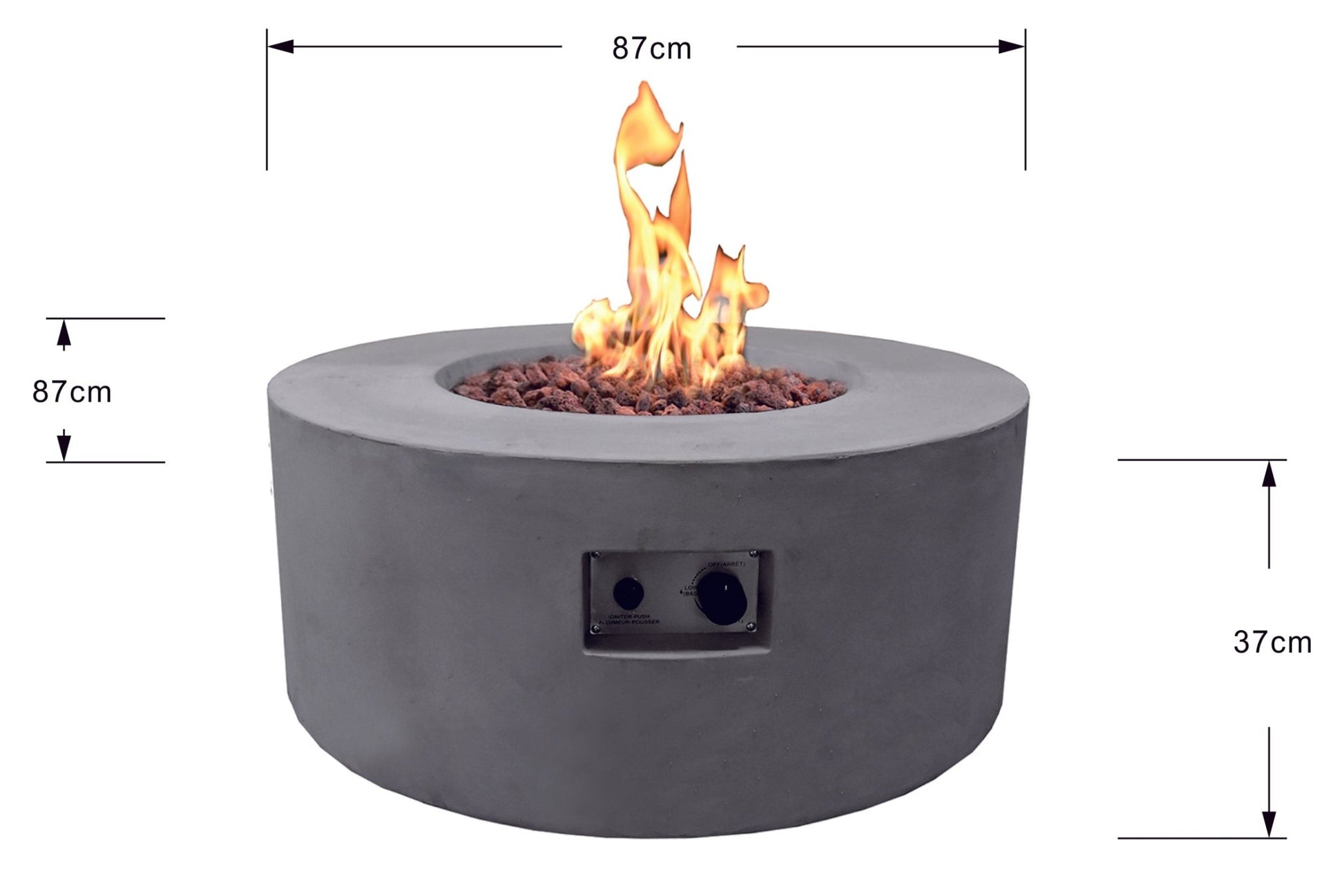 Tramore 34” Concrete Fire Table - Backyard Pyre