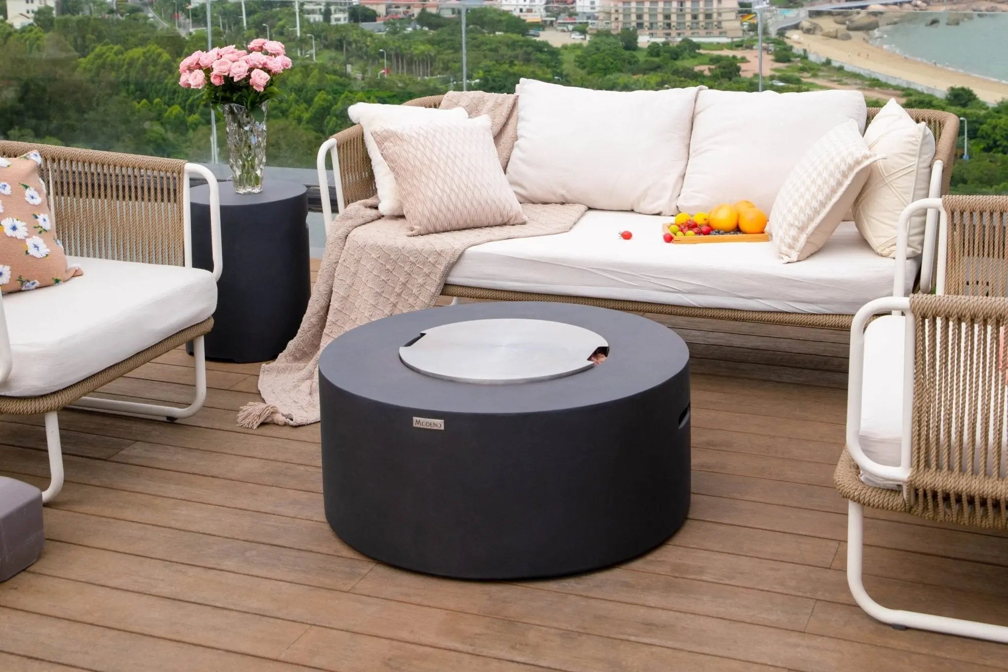 Venice 34” Concrete Fire Table - Backyard Pyre