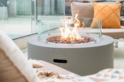 Tramore 34 inch GFRC concrete fire table with squared minimalist design