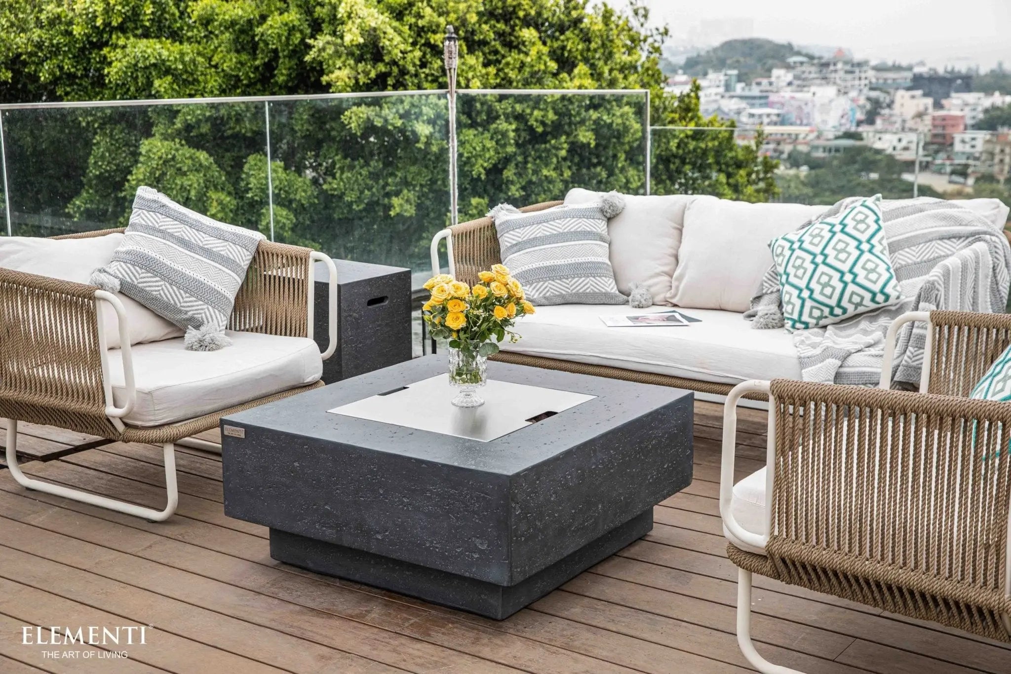 Manhattan 36” Concrete Fire Table - Backyard Pyre