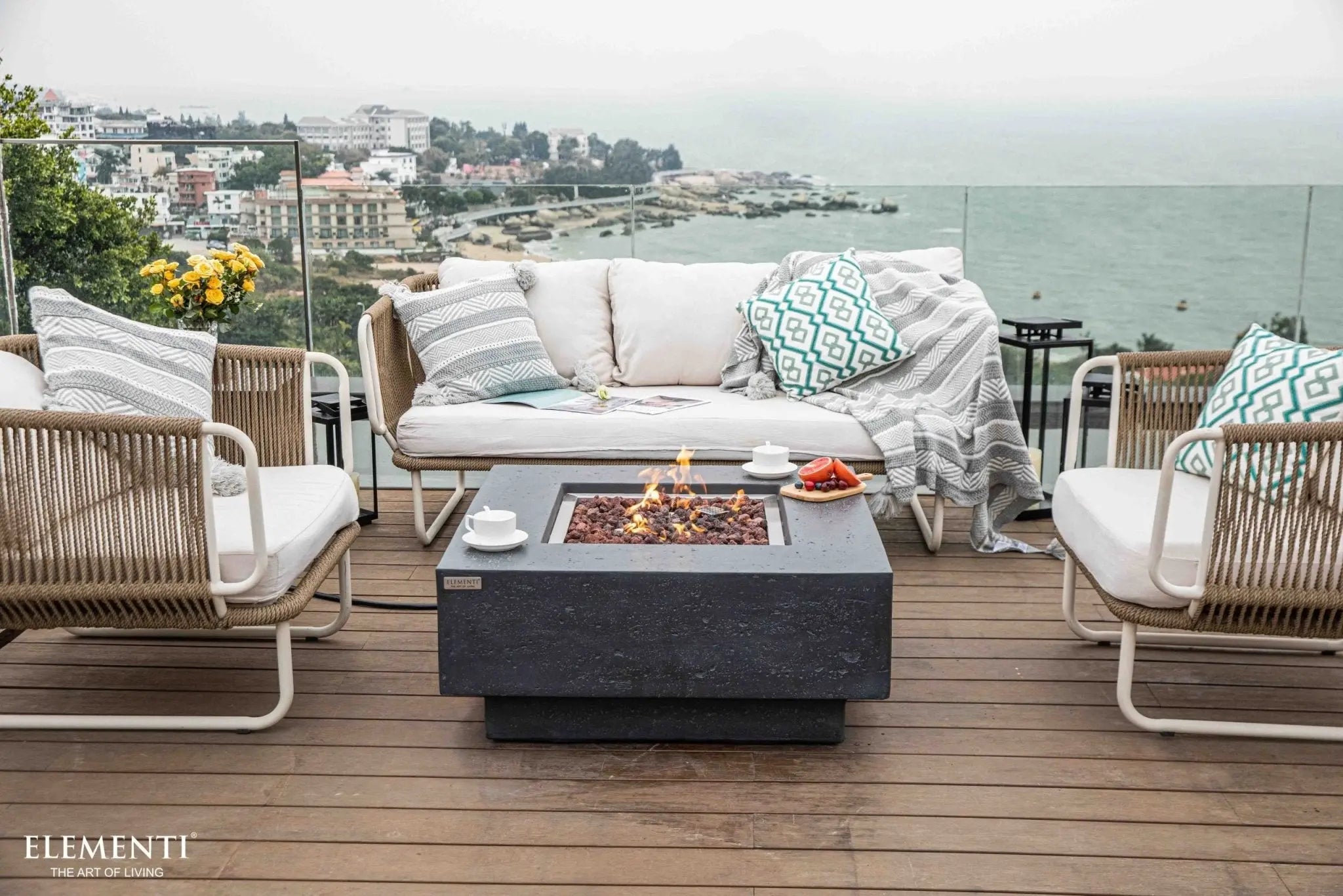 Manhattan 36” Concrete Fire Table - Backyard Pyre