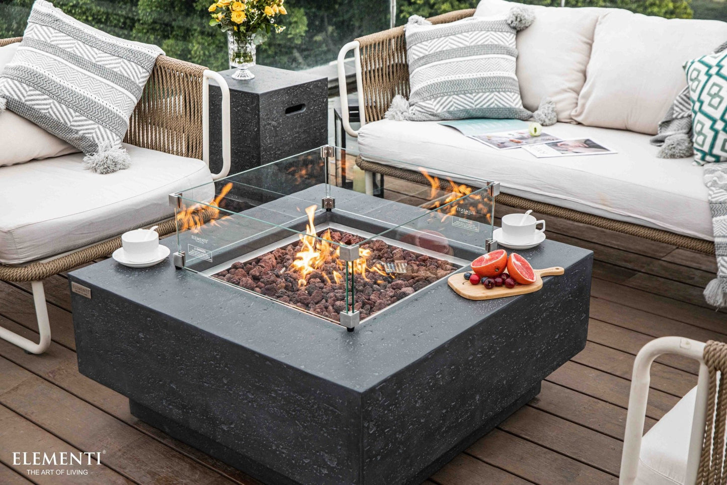Manhattan 36” Concrete Fire Table - Backyard Pyre
