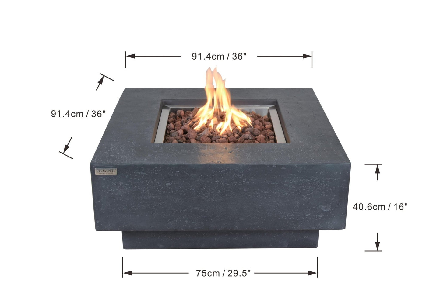 Manhattan 36” Concrete Fire Table - Backyard Pyre