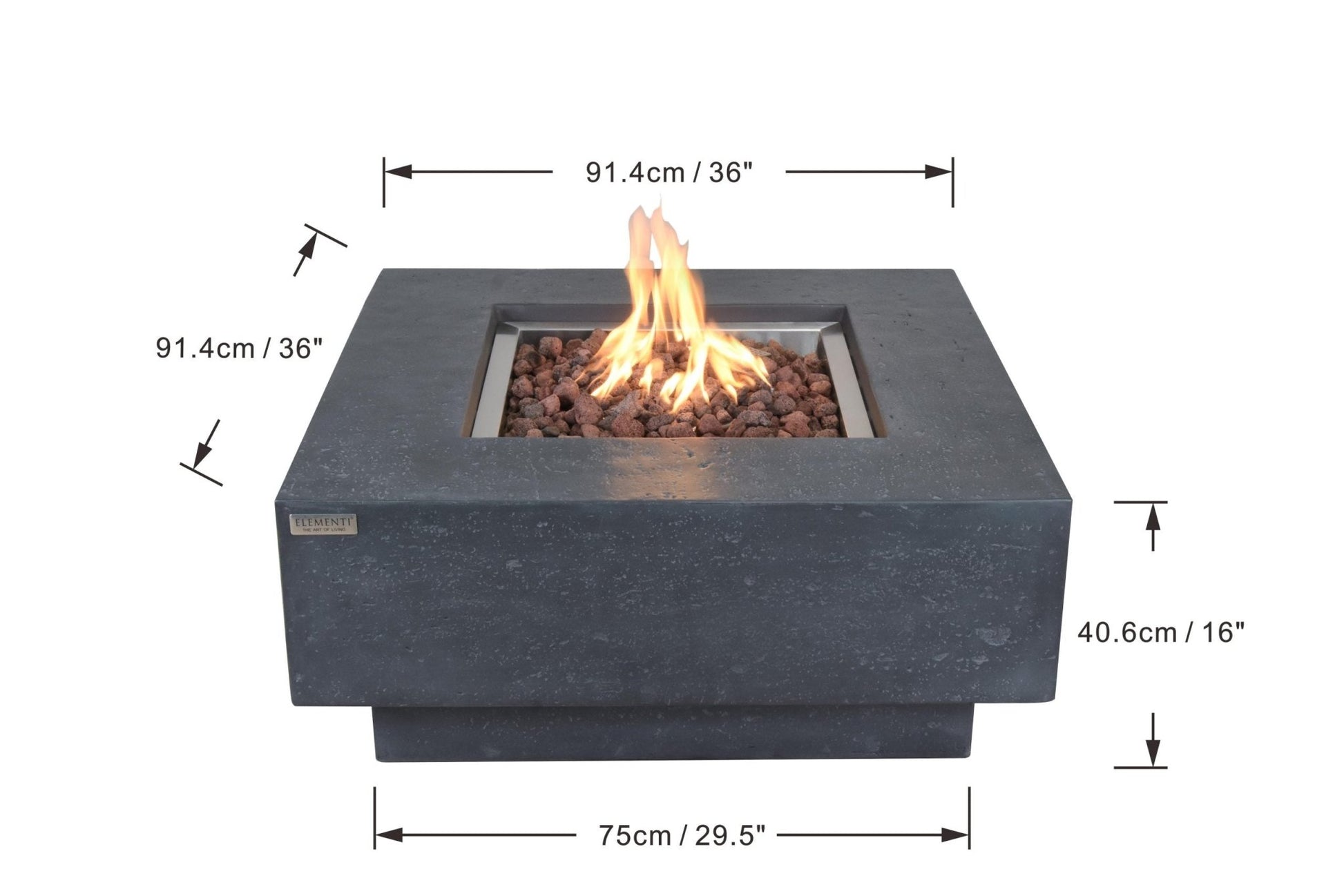 Manhattan 36” Concrete Fire Table - Backyard Pyre