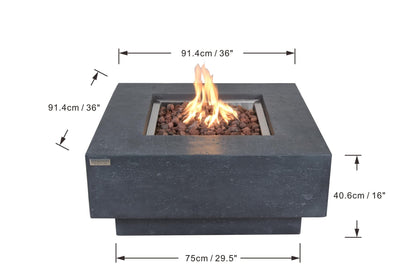 Manhattan 36” Concrete Fire Table - Backyard Pyre