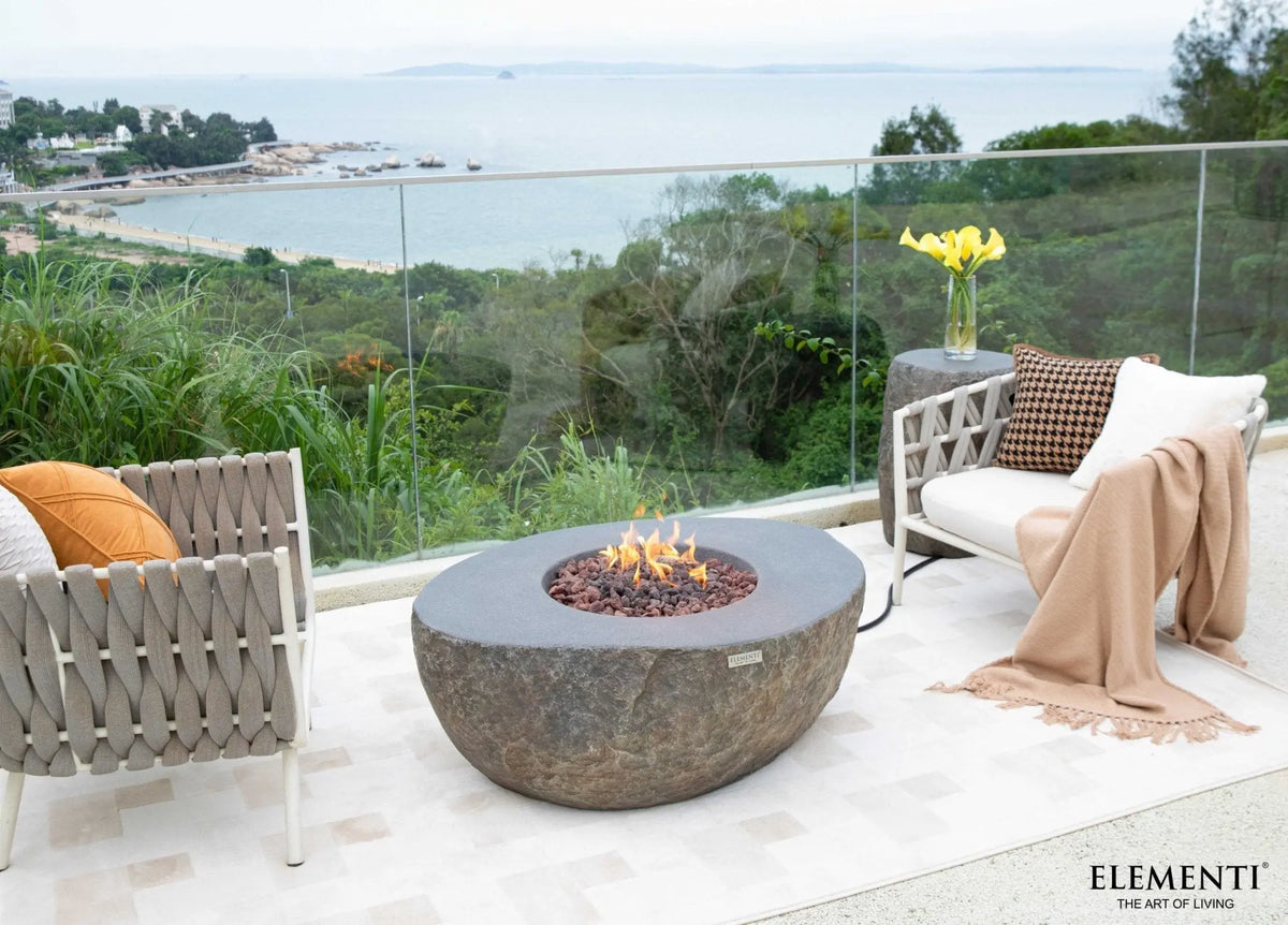 Boulder 43” Concrete Fire Table - Backyard Pyre
