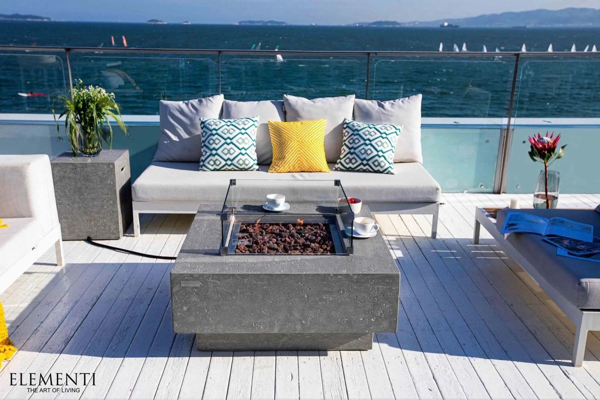 Manhattan 36” Concrete Fire Table - Backyard Pyre
