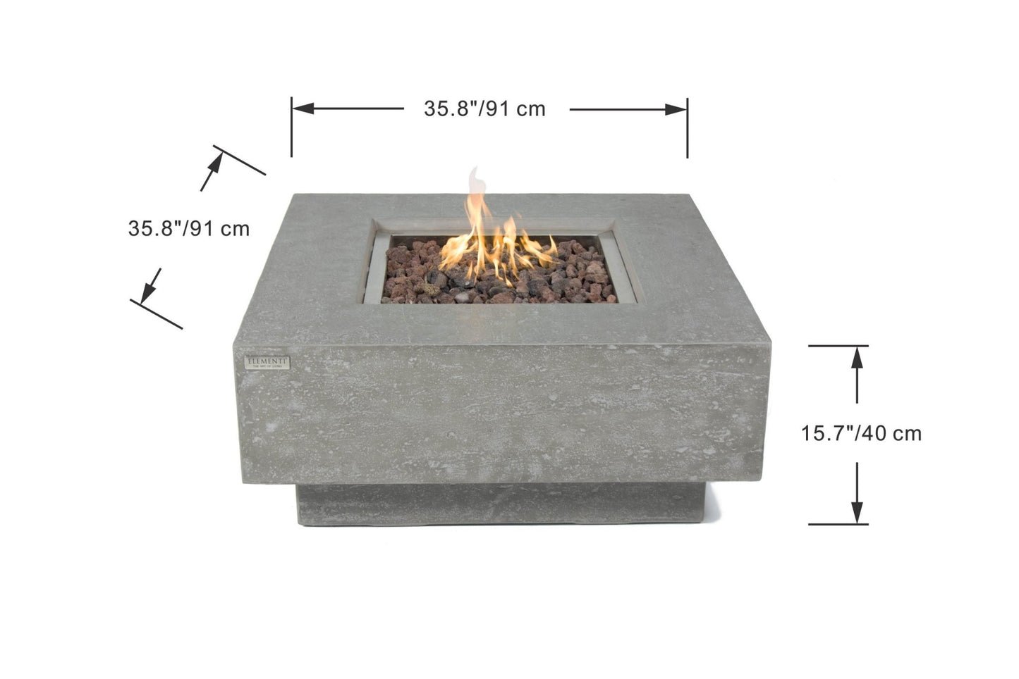 Manhattan 36” Concrete Fire Table - Backyard Pyre