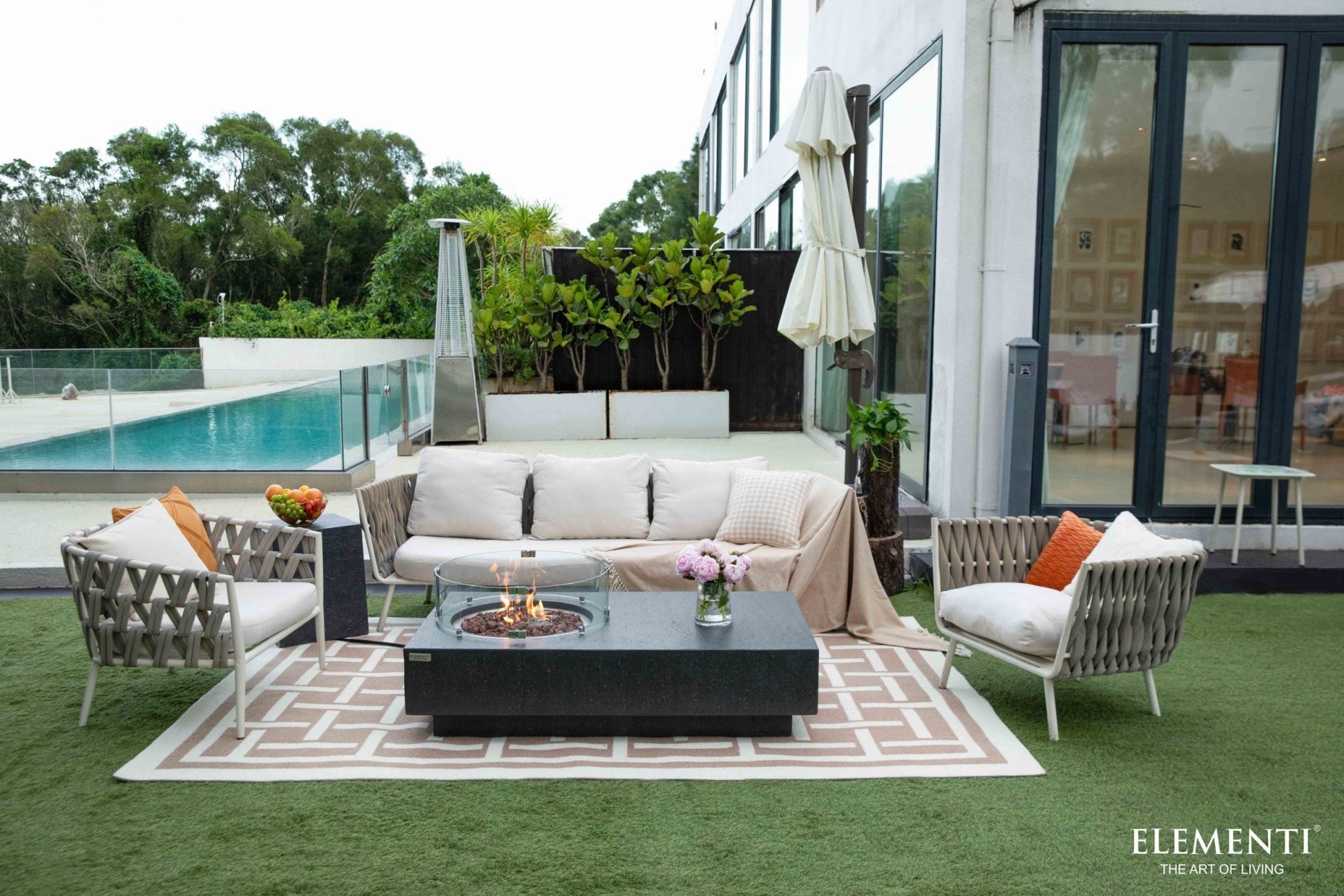 Metropolis 56” Concrete Fire Table - Backyard Pyre