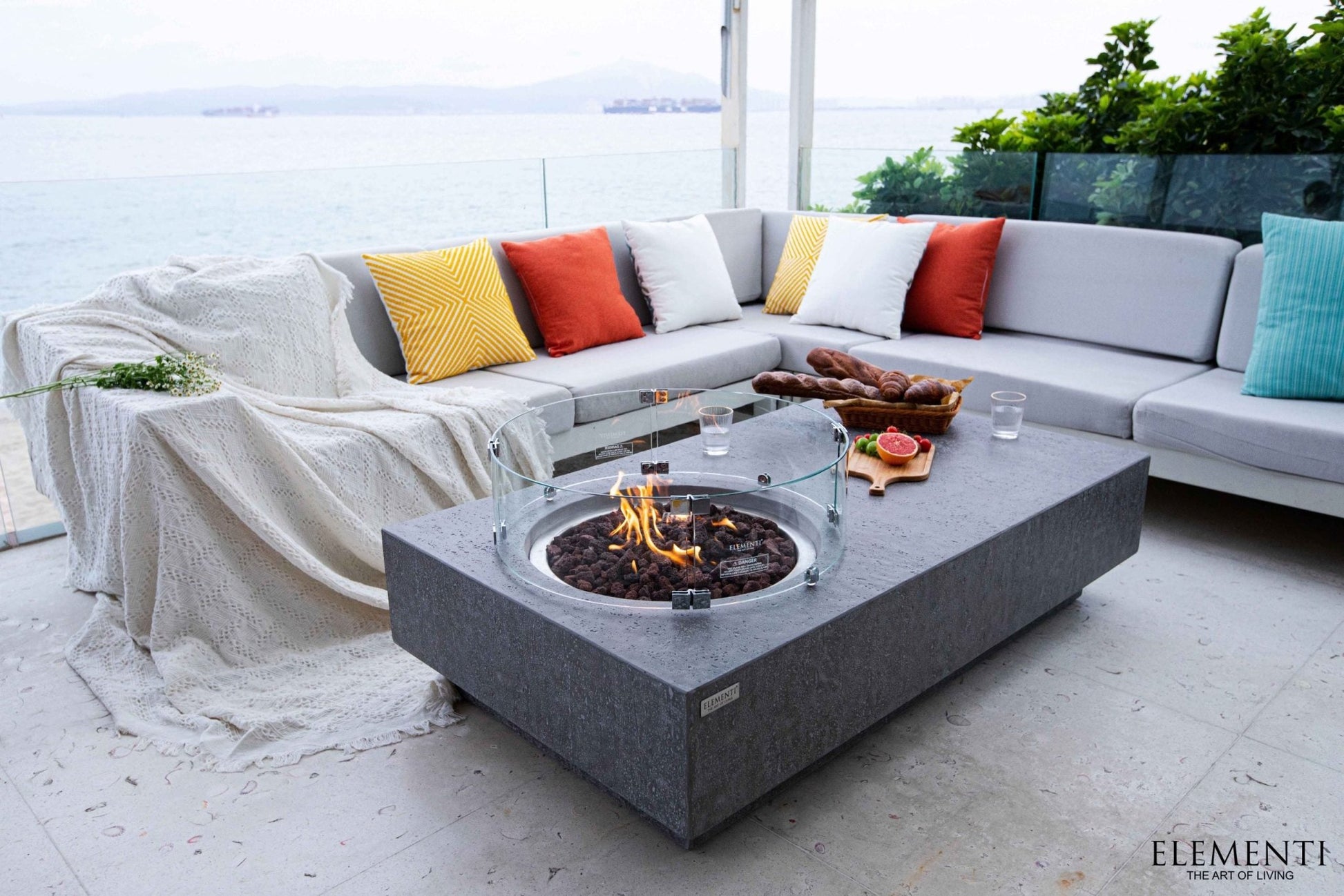 Metropolis 56” Concrete Fire Table - Backyard Pyre