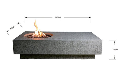 Metropolis 56” Concrete Fire Table - Backyard Pyre
