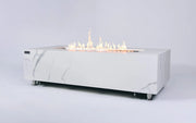 Luxury Carrara Fire Table | Modern Outdoor Fire Pit - Backyard Pyre