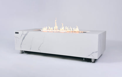 Luxury Carrara Fire Table | Modern Outdoor Fire Pit - Backyard Pyre