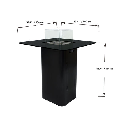 Bulgaria Black - Koln Marble Porcelain Bar table - Backyard Pyre