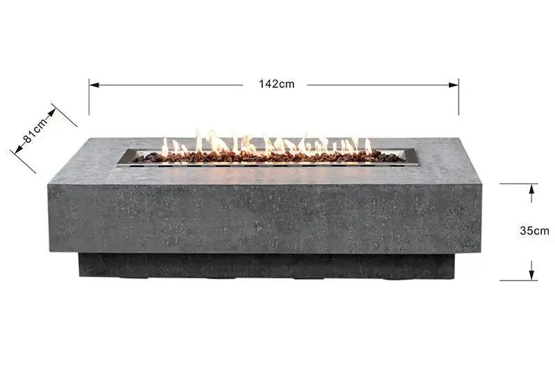Hampton 56” Concrete Fire Table - Backyard Pyre