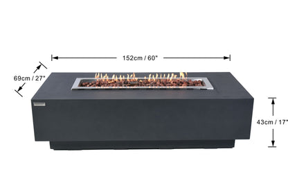 Granville 60” Concrete Fire Table - Backyard Pyre