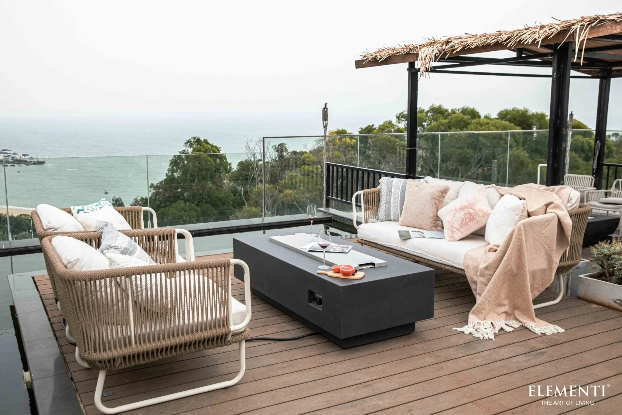 Granville 60” Concrete Fire Table - Backyard Pyre