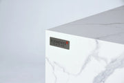Luxury Carrara Fire Table | Modern Outdoor Fire Pit - Backyard Pyre