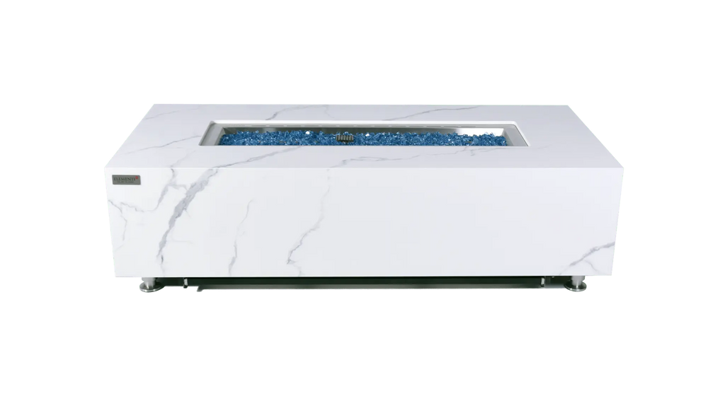 Luxury Carrara Fire Table | Modern Outdoor Fire Pit - Backyard Pyre