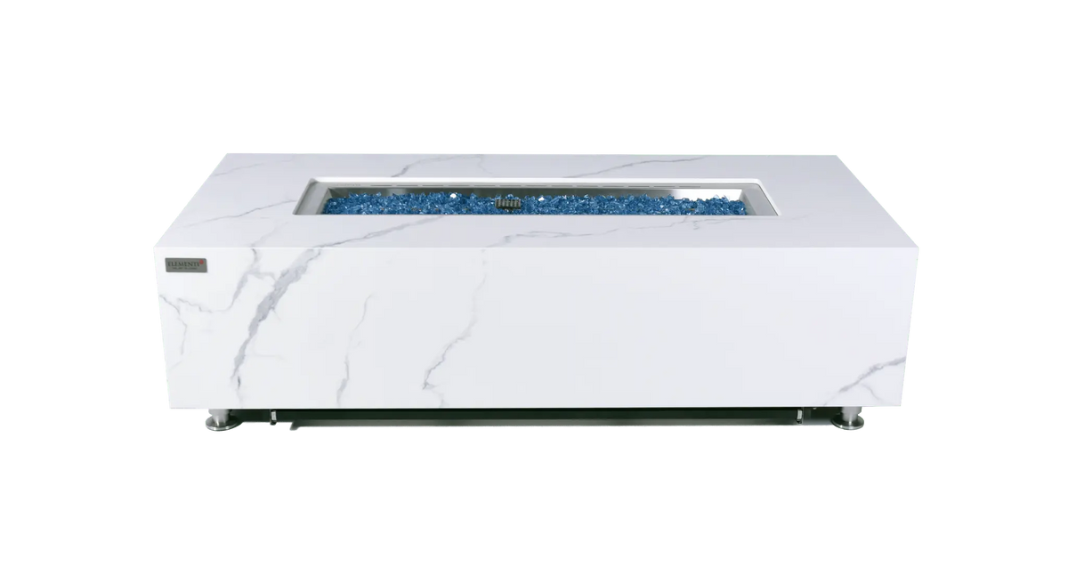 Luxury Carrara Fire Table | Modern Outdoor Fire Pit - Backyard Pyre