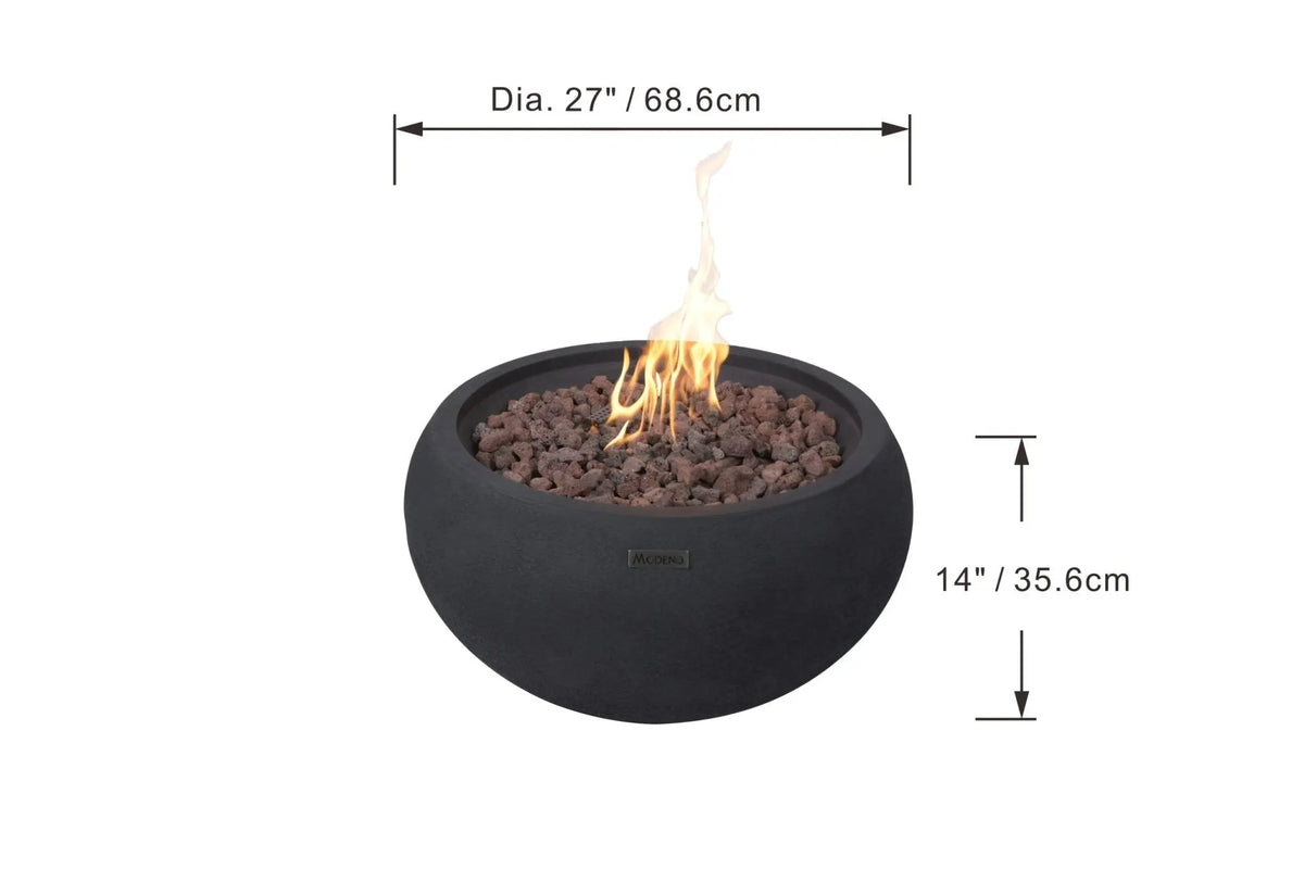 York 27” Concrete Fire Bowl - Backyard Pyre