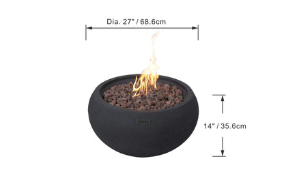 York 27” Concrete Fire Bowl - Backyard Pyre