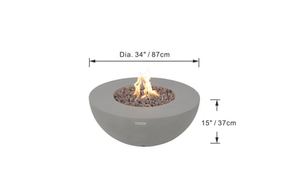 Roca 34” Concrete Fire Table - Backyard Pyre