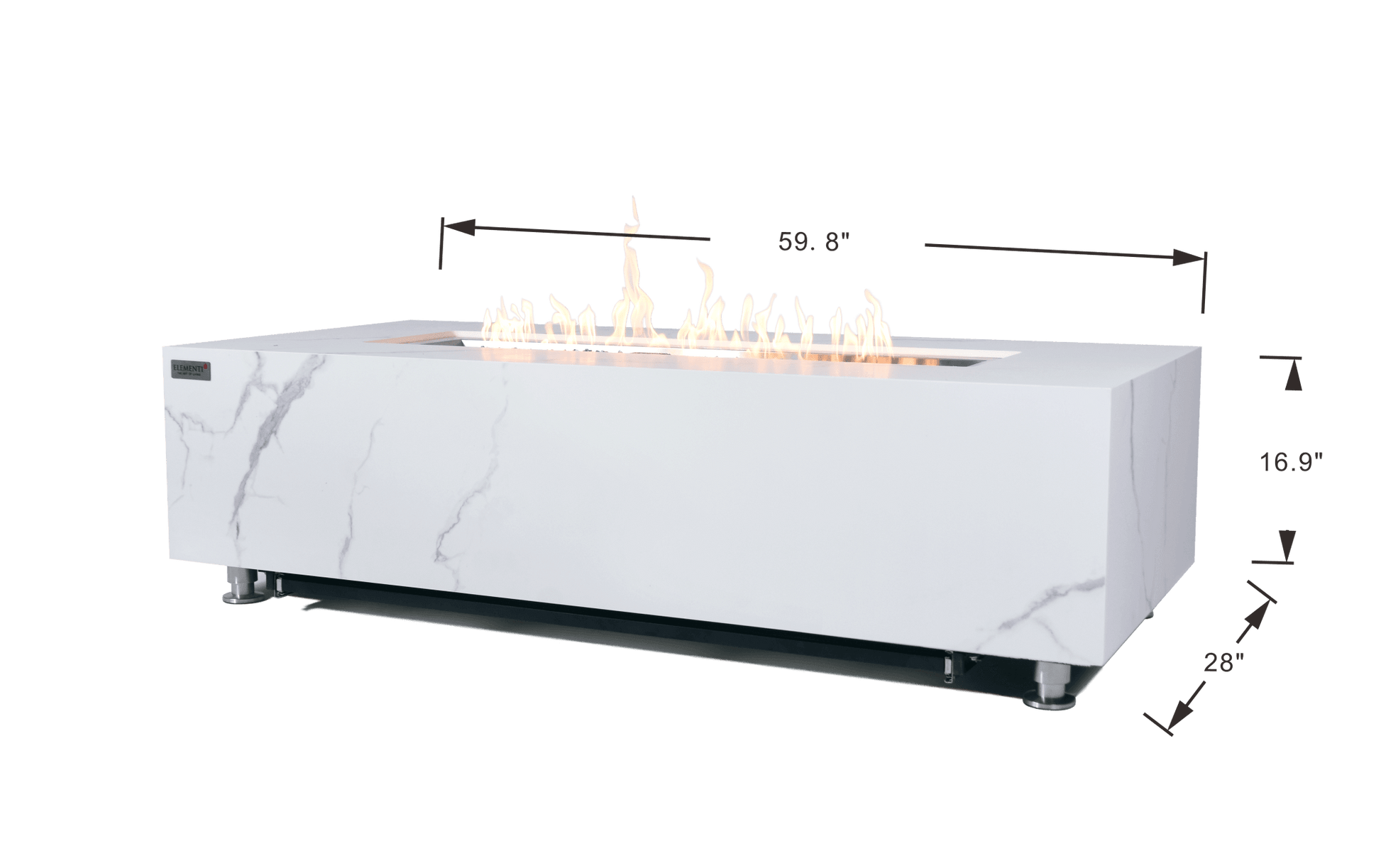 Luxury Carrara Fire Table | Modern Outdoor Fire Pit - Backyard Pyre