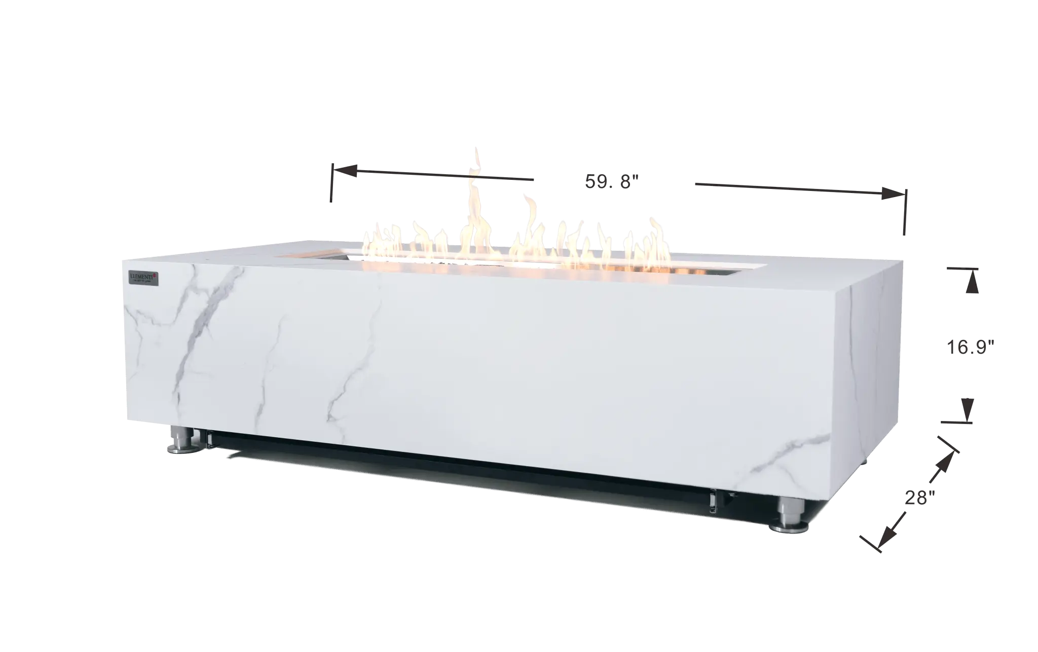 Luxury Carrara Fire Table | Modern Outdoor Fire Pit - Backyard Pyre