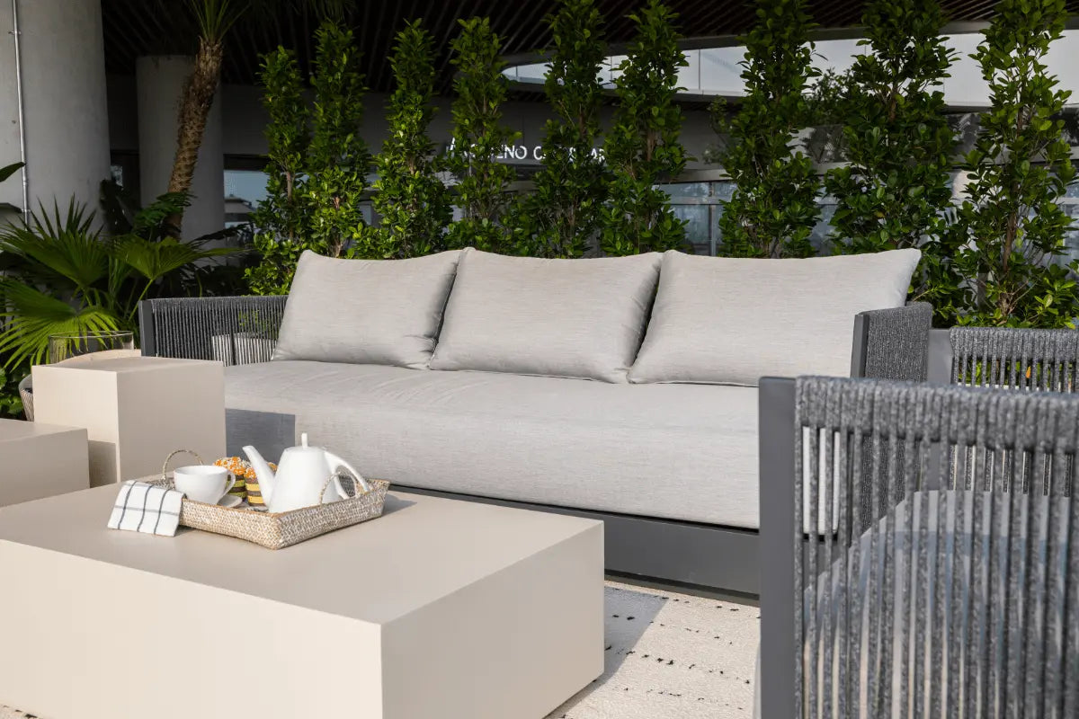 Capri outdoor lounge chair with deep seating and patio frame