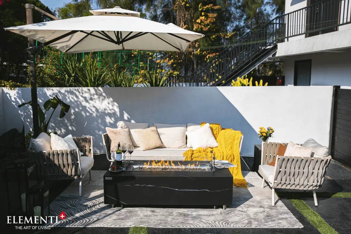 Black Varna Fire Table - Backyard Pyre