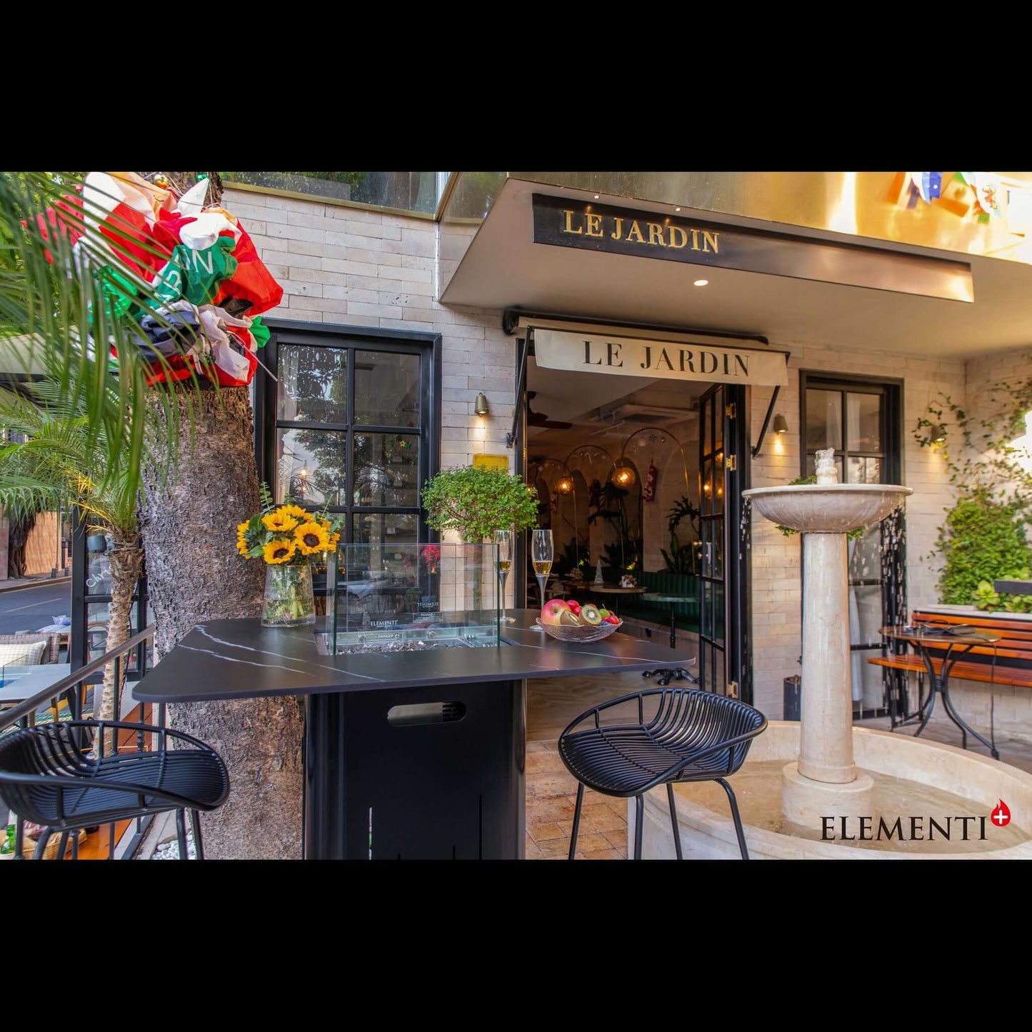 Bulgaria Black - Koln Marble Porcelain Bar table - Backyard Pyre