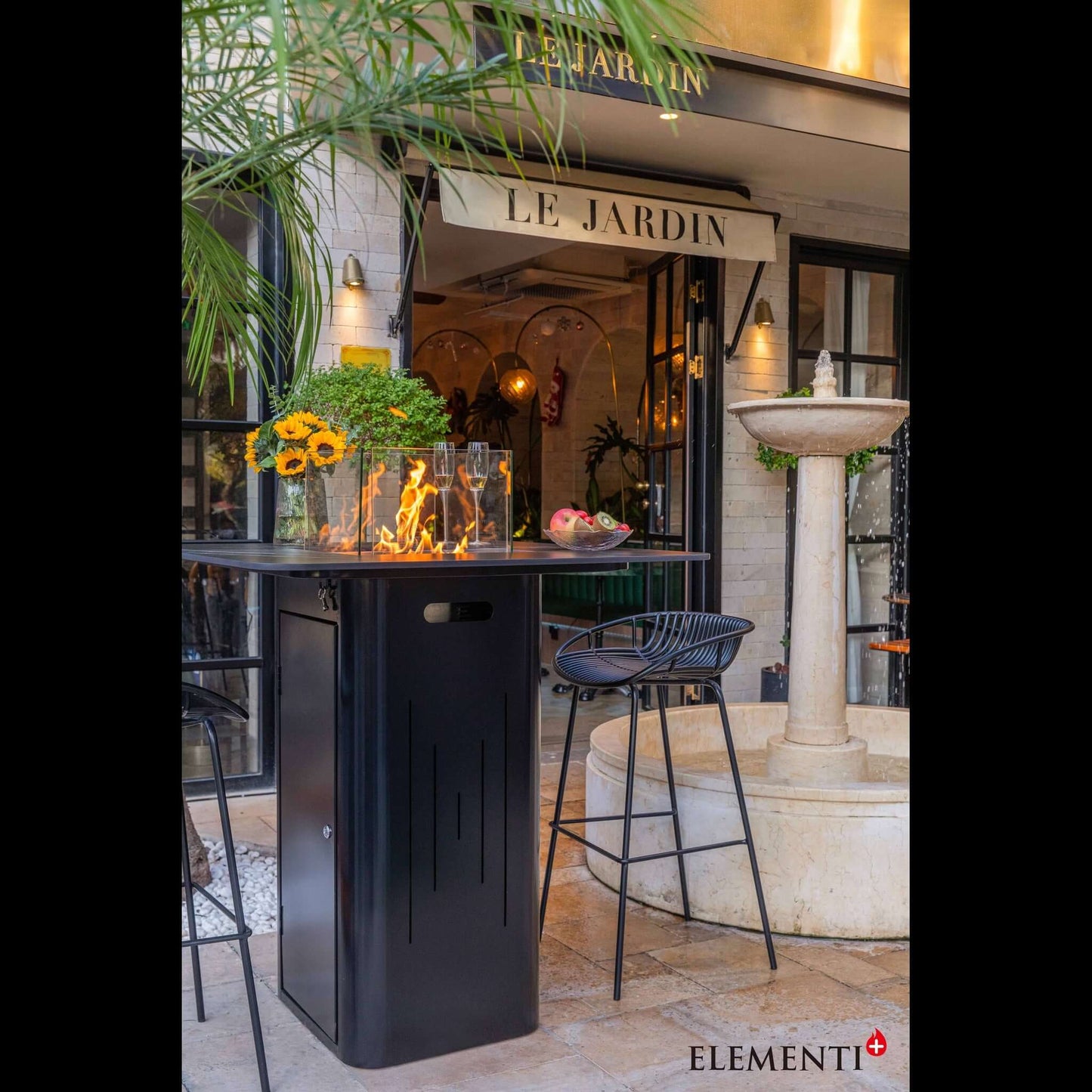 Bulgaria Black - Koln Marble Porcelain Bar table - Backyard Pyre