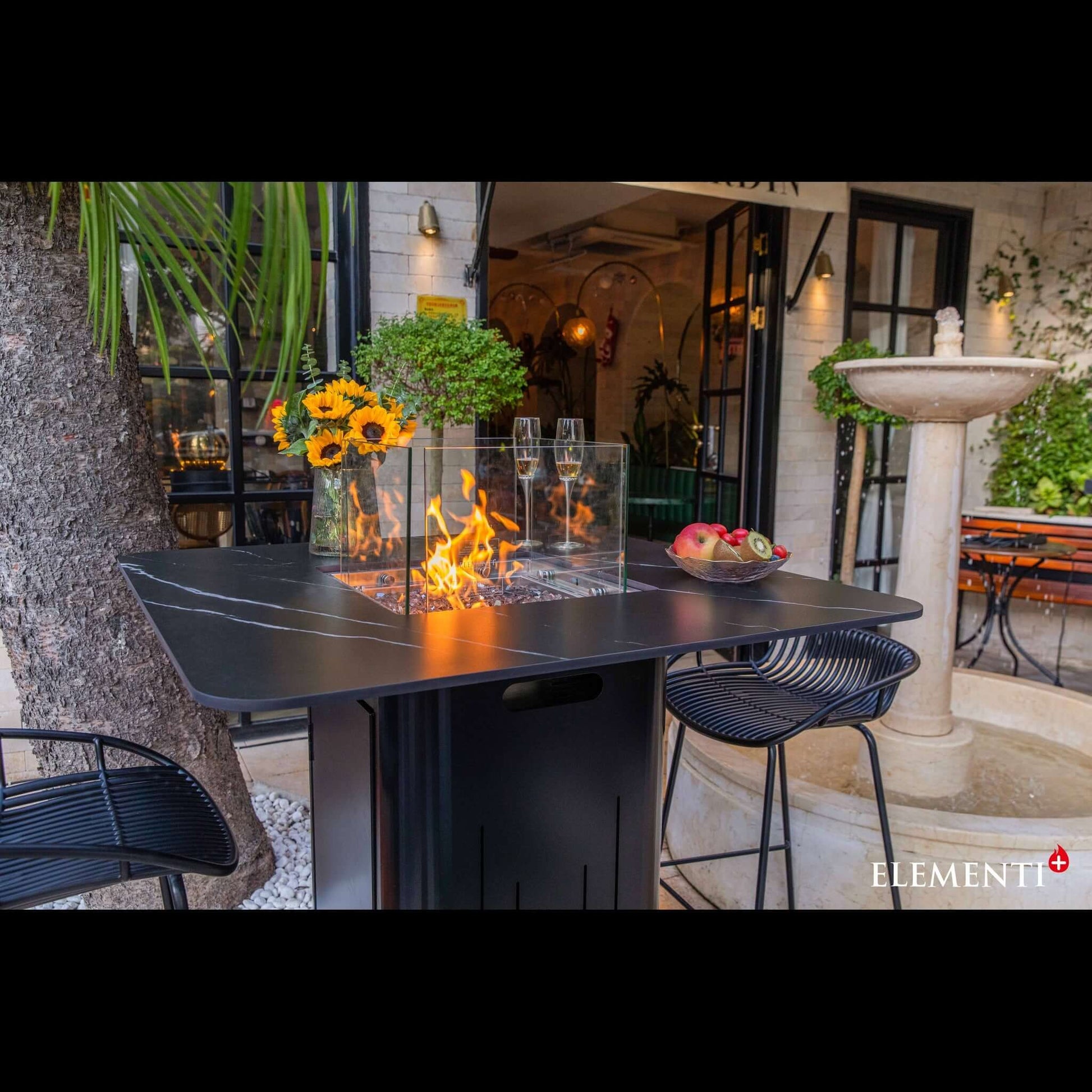 Bulgaria Black - Koln Marble Porcelain Bar table - Backyard Pyre