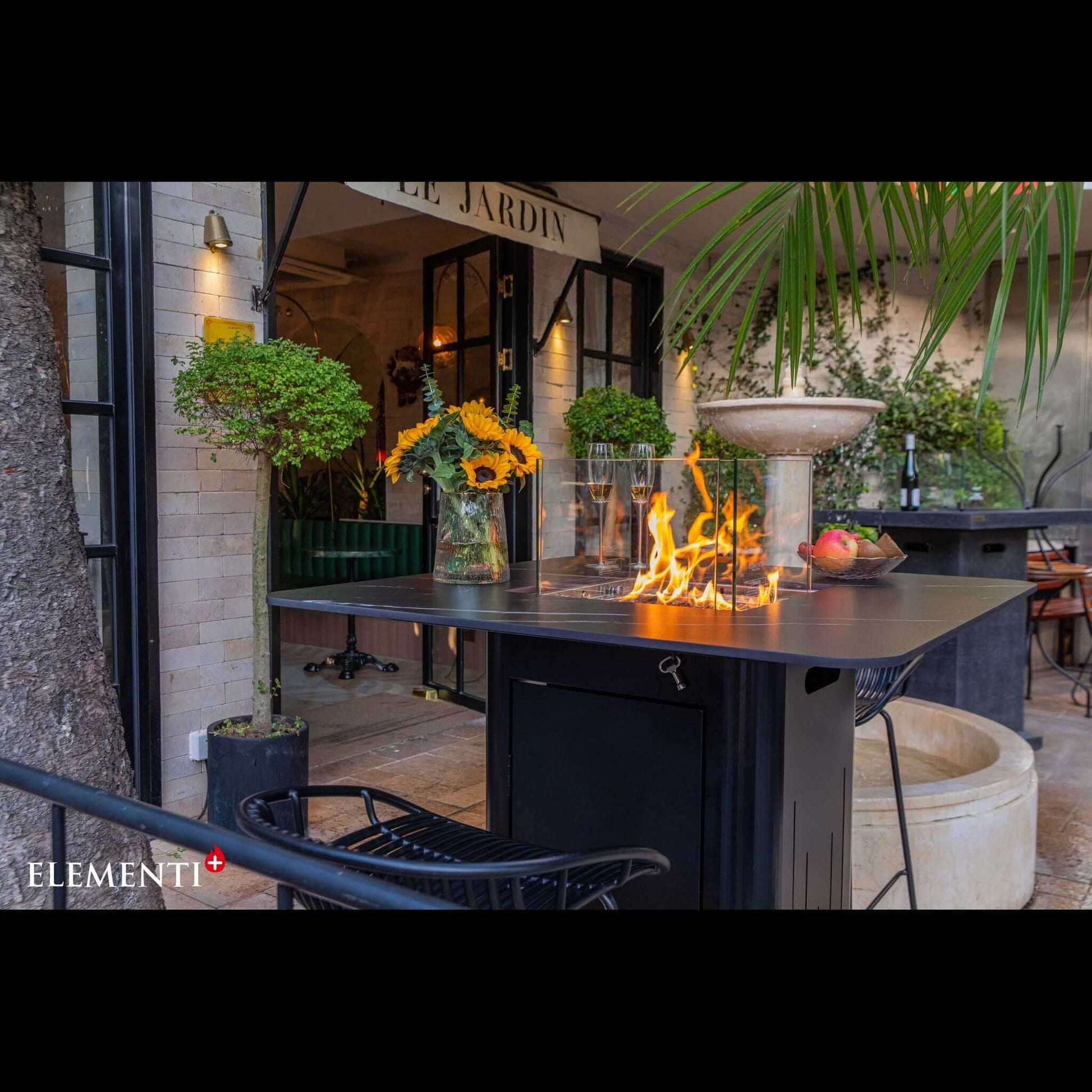 Bulgaria Black - Koln Marble Porcelain Bar table - Backyard Pyre