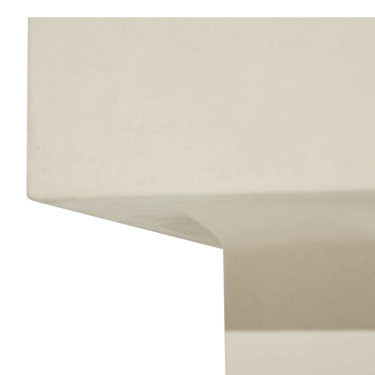 Elementi Pro Ravello 72-inch rectangle fire pit, Frosted Cream White – close-up of honed concrete edge detail